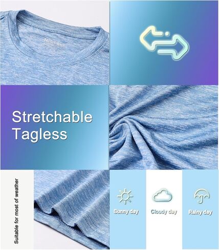 5 Pack Boys&Girls Athletic Quick Dry Long Sleeve Shirt Youth Performance Activewear T-Shirt for Kids in Saudi Arabia