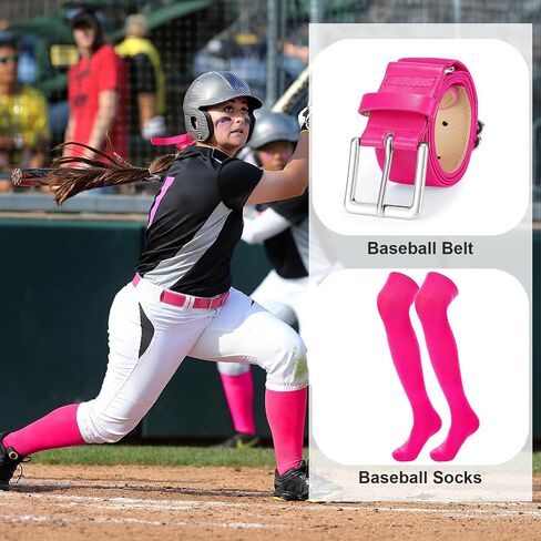 Baseball Socks and Belt Combo Over the Knee Youth Adult Softball Sock and Belt for Boys Girls in Saudi Arabia