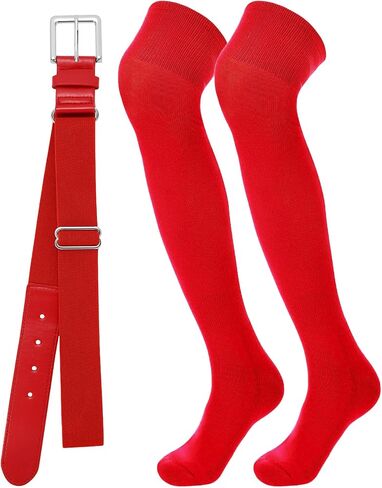 Baseball Socks and Belt Combo Over the Knee Youth Adult Softball Sock and Belt for Boys Girls in Saudi Arabia