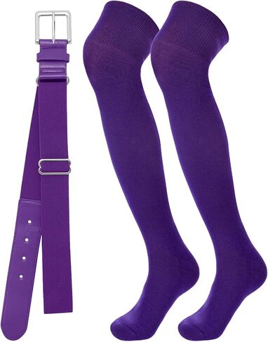 Baseball Socks and Belt Combo Over the Knee Youth Adult Softball Sock and Belt for Boys Girls in Saudi Arabia