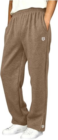 Boys Sweatpants Baggy Straight Leg Elastic Waist Casual Joggers Pants Open Bottom Athletic Hiking Pants with Pockets in Saudi Arabia