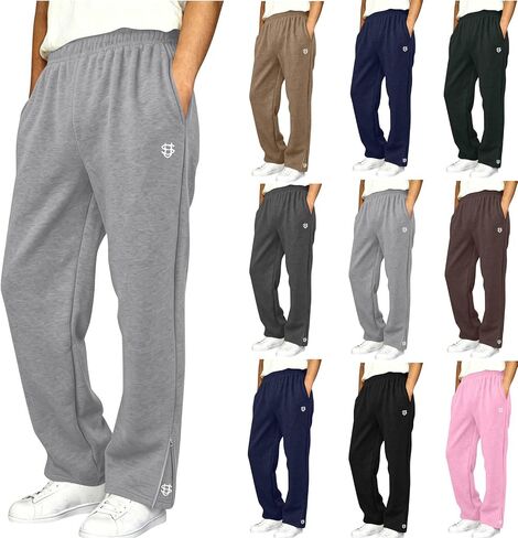 Boys Sweatpant Kids Elastic Waist Sport Pull On Pants with Side Zipper Casual Relaxed Fit Back to School Slacks 5-15Y in Saudi Arabia