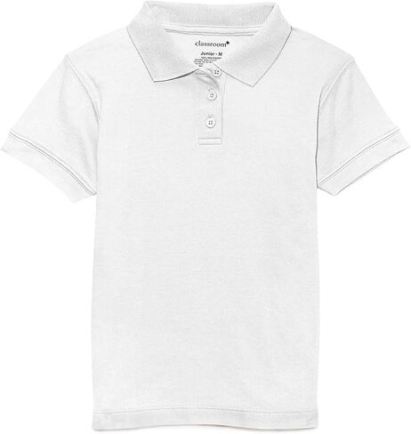 Classroom School Uniforms Little Kid Short Sleeve Fitted Interlock Polo CR858X, XL, SS White in Kuwait
