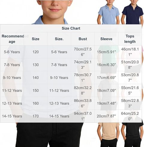Boys Polo Shirt Back to School Clothes Uniform Shirts for Girls Fashion V Neck Short Sleeve Tops Teen Summer Outfits in Kuwait