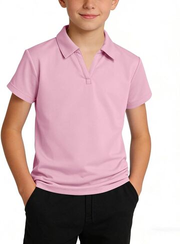 Boys Polo Shirt Back to School Clothes Uniform Shirts for Girls Fashion V Neck Short Sleeve Tops Teen Summer Outfits in Kuwait