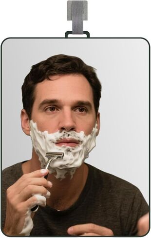 Shower Mirror Fogless for Shaving Men Fog Free Anti Fog Bathroom No Fog Proof Anti-Fog Hanging Shatterproof RV (9" x 7") in Saudi Arabia
