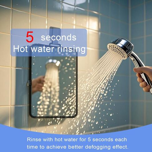 Shower Mirror Fogless for Shaving Men Fog Free Anti Fog Bathroom No Fog Proof Anti-Fog Hanging Shatterproof RV (9" x 7") in Saudi Arabia