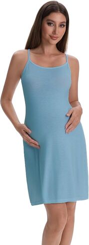 COSYOU Slip Dress for Under Dresses A Line Empire Waist Women's Pregnancy Full Slip Spaghetti Strap Modal Flowy Cami dress in Saudi Arabia