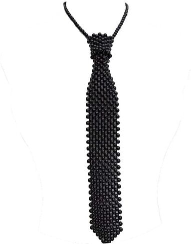 YWCUTE Pearl Tie Handmade Knitted Shirt Necklace White Pearl Necklace Party Jewelry Accessories in Saudi Arabia