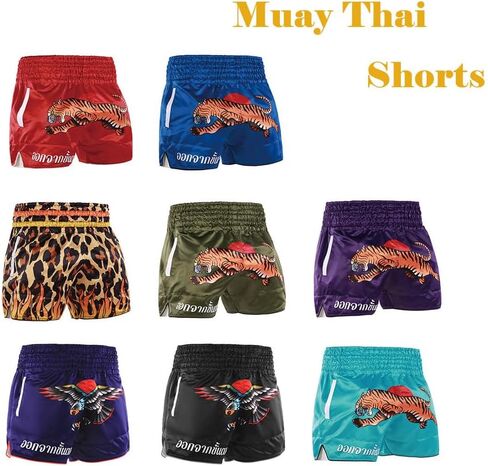 Muay Thai Shorts Kickboxing Shorts Gym Boxing Unisex MMA Shorts Training Workout Trunks with Pocket M in Saudi Arabia