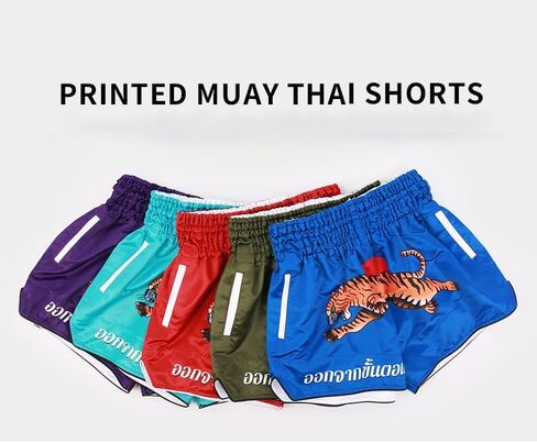 Muay Thai Shorts Kickboxing Shorts Gym Boxing Unisex MMA Shorts Training Workout Trunks with Pocket M in Saudi Arabia
