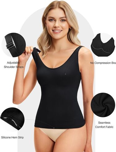 KUMAYES Compression Tank Tops for Women Tummy Control Shapewear Seamless Body Shaper Workout Camisole Cami Tops in Saudi Arabia