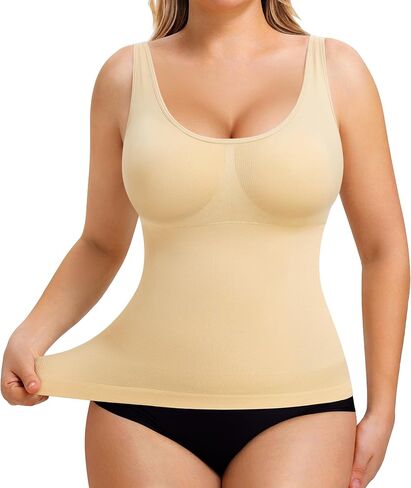 KUMAYES Compression Tank Tops for Women Tummy Control Shapewear Seamless Body Shaper Workout Camisole Cami Tops in Saudi Arabia