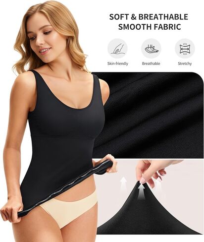 KUMAYES Compression Tank Tops for Women Tummy Control Shapewear Seamless Body Shaper Workout Camisole Cami Tops in Saudi Arabia