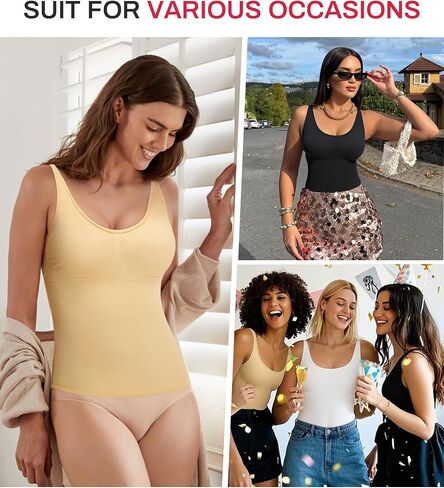 KUMAYES Compression Tank Tops for Women Tummy Control Shapewear Seamless Body Shaper Workout Camisole Cami Tops in Saudi Arabia