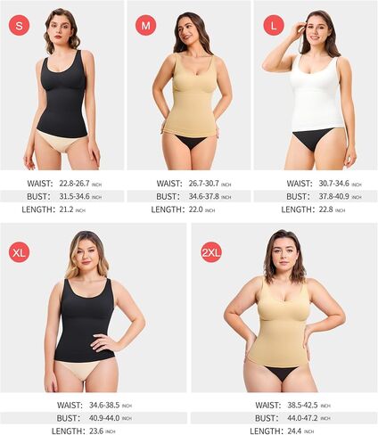 KUMAYES Compression Tank Tops for Women Tummy Control Shapewear Seamless Body Shaper Workout Camisole Cami Tops in Saudi Arabia