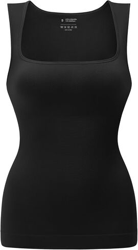 EUYZOU Shapewear Tummy Control Compression Tank Tops for Women Seamless Square Neck Body Shaper Wide Strap Camisole in Saudi Arabia