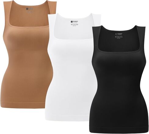 EUYZOU Shapewear Tummy Control Compression Tank Tops for Women Seamless Square Neck Body Shaper Wide Strap Camisole in Saudi Arabia