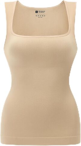 EUYZOU Shapewear Tummy Control Compression Tank Tops for Women Seamless Square Neck Body Shaper Wide Strap Camisole in Saudi Arabia