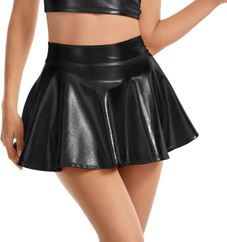 Metallic Mini Skirt Shiny Rave Skirts for Festival Costume in Saudi Arabia