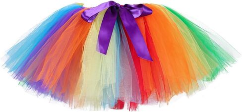 Tutu Dreams Rainbow Tutu Skirt for Women 80s Vintage Ballet Ballerina Adult Costume with Adjustable Bow Carnival Party in Saudi Arabia