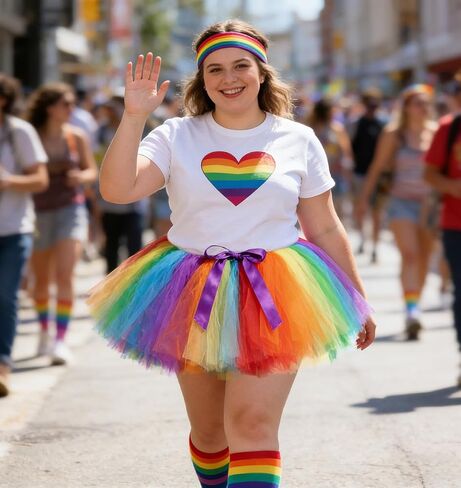 Tutu Dreams Rainbow Tutu Skirt for Women 80s Vintage Ballet Ballerina Adult Costume with Adjustable Bow Carnival Party in Saudi Arabia