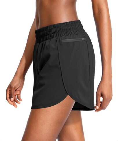 Soothfeel Womens Running Shorts with Zipper Pockets 3"/5" High Waisted Athletic Gym Workout Shorts for Women with Liner in Kuwait