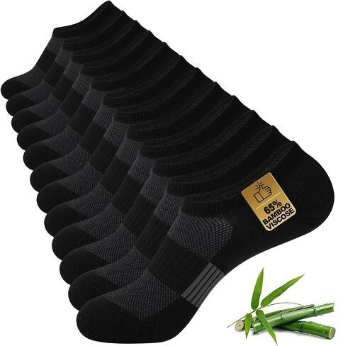 No Show Socks Men, Rayon from Bamboo Low Cut Thin Ankle Short Footies Non Slip Seamless Socks for Sneakers 6 Pairs in Saudi Arabia
