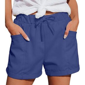 Women's Athletic Sports Shorts with Pockets Basic Running Short Lightweight Elastic Waist Summer Casual Pants in Saudi Arabia