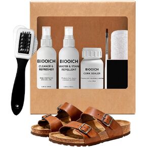 7-in-1 Sandal and Shoe Cleaning Kit for Birkenstock –Suede & Nubuck Cleaner, Protector Spray, Cork Sealer & Brush,Safe for Leather, Suede, Footbed, Nubuck & Cork Footbeds in Saudi Arabia