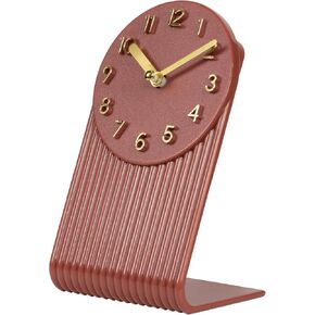 La Crosse Clock 437-3015BR Grooves Quartz Analog Tabletop Clock - Brick Red in Kuwait