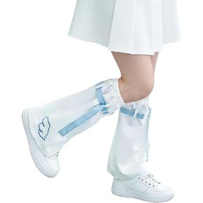 Y2K Flare Long Leg Warmers for Women - Graphic Buckle Stretchy Goth Cyber Punk Summer Dance Legwarmers in Saudi Arabia