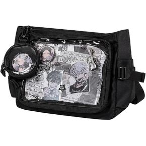 Ita Messenger Bag, Nylon Cute Pin Display Crossbody Bags Handbags Kawaii Shoulder Purse in Kuwait