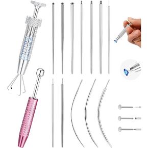 14G 16G 18G 20G Piercing Taper Ball Grabber Tool for Changing Jewelry - Stainless Steel Flat Back Earring Tool Threader Threadless Insertion Pin Body Piercing Needles Kit for Ear Nose Lip Tongue Navel in Saudi Arabia