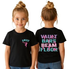 Custom Gymnastics Shirt for Kids Personalized Gymnast Shirt Girls Gymnastics Team Shirt Vault Bars Beam Floor Gymnast Gift Multi in Saudi Arabia