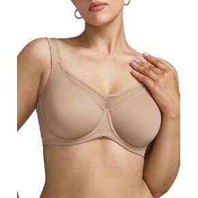 Women's Minimizer Bra Full Coverage Unlined Underwire Support for Large Bust High Back Coverage Daily Bra 34C-40F in Saudi Arabia