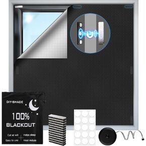 100% Magnetic Black Out Window Cover 157" x 58" Blackout Blinds No Drill, Portable Black Out Shades Blackout Curtains for Bedroom,RV,Nursery,Media Room with Strong Magnets in Saudi Arabia