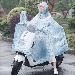 Window Handles, Cycle rain Cape,Womens Ponchos, PVC Hooded Rain Poncho, Single/Double Windproof Unisex, for Bike, Ebike, Motorcycle, Mobility Scooter Cover(Blue Raindrops,Twin) in Saudi Arabia