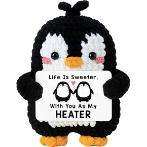 Penguin Romantic Gift - Valentines Day Gifts for Him, Her, Men, Boyfriend, Women, Girlfriend, Husband, Wife - Crochet Penguin Plush Couples Gifts for Anniversary, Birthday, Christmas, Stocking Stuffer in Saudi Arabia