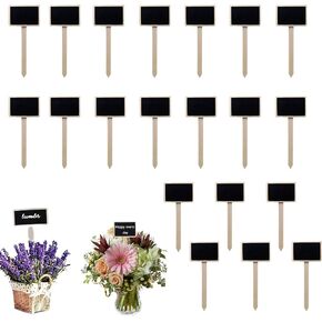 20 Pcs Mini Chalk Board Signs, Wood Garden Tags Display Flowers Vegetables, Chalkboard Gardening Plant Tags for Message Board Signs, Blackboard Nursery Plant Label Wedding Party Decorations in Saudi Arabia
