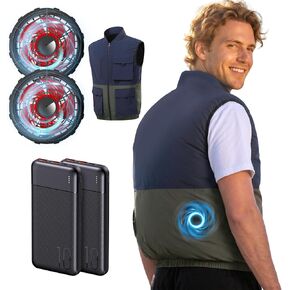 JIAE Cooling Vest with 2 pcs Battery Pack, 3 Fan Modes Air Conditioner Clothes for Construction, Outdoor Work & Activity in Saudi Arabia