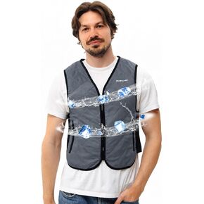 HENNCHEE Cooling Vest with Pockets 12 PCS Gel Ice Pack Vest Adjustable Fit Ice Jacket in Saudi Arabia