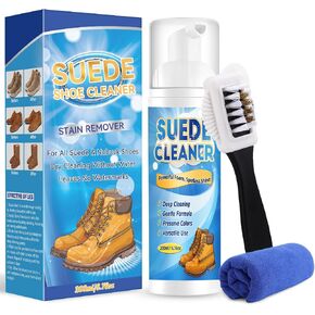 Suede Shoe Cleaner, Suede Cleaner for Shoes With Brush & Towel, Foam Deep Suede Cleaning Kit for Nubuck, Leather in Saudi Arabia