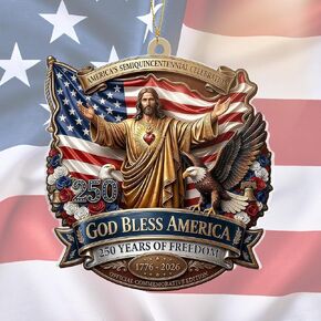 Patriotic Decorations 250 Anniversary USA Ornament - Statue of Liberty Bell, 4th of July Independence Day Tree Decor, 1776-2026 Commemorative Gift, Liberty Bell Flat Acrylic for Proud Veterans in Saudi Arabia