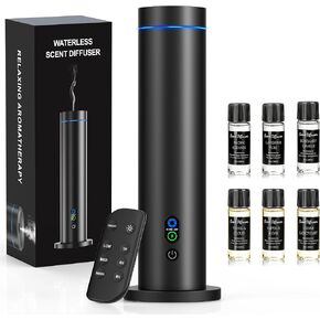 Maromalife Waterless Diffuser, Essential Oil Diffuser, 1000 Sq.Ft Coverage Scent Diffuser – Plug-in Only, Adjustable Mist, Remote, Mood Lights for Home & Office, Large Room, Hotel, Black in Saudi Arabia