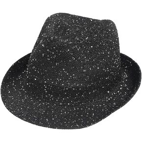 Mesh Sequins Fedoras Hat Gentleman Christmas Casual Gatherings with Rolled Up Brim for Adult Derby Men for Woman Large Heads in Saudi Arabia