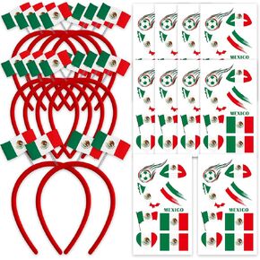 20PCS National Team Flag Headbands for Soccer Fans with Tattoos Temporary Stickers World Cup Soccer Headband Set Accessories for Sports Events Independence Day Party Decorations in Saudi Arabia