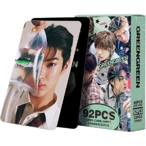 Yuto 92PCS Album GREENGREEN Photocards 60 PCS Lomo Cards Set 32 PCS Stickers Postcard Gift Merchandise for Boys and Girls (A) in Saudi Arabia
