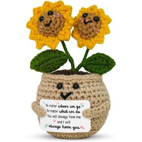 OASSIE Best Friend Birthday Gifts for Women - Emotional Support Crochet Sunflower with Card - Best Friend Friendship Birthday Gifts for Women Friends Bestie BFF Coworker, Gift for Friends Female in Kuwait