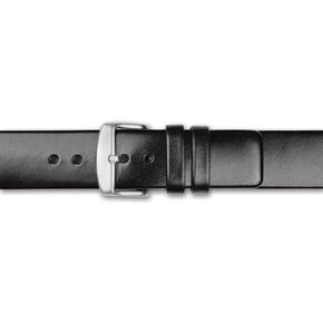 Sonia Jewels 18mm Black Italian Calfskin Sq. End Silver-Tone Buckle Watch Band 7.75" in Kuwait